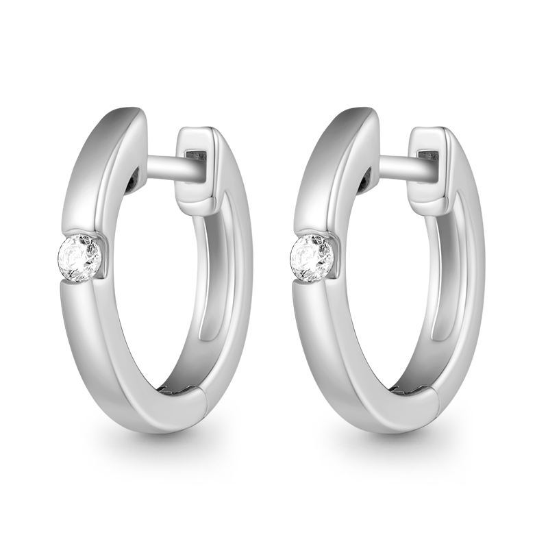 Gnoce Round Set Diamond Stud Earrings_3