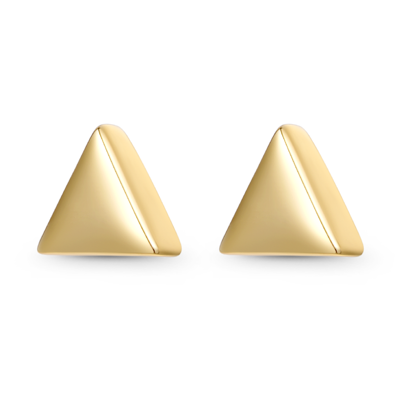 Gnoce Gold Triangle Stud Earrings_1