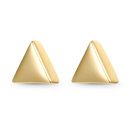 Gnoce Gold Triangle Stud Earrings_1