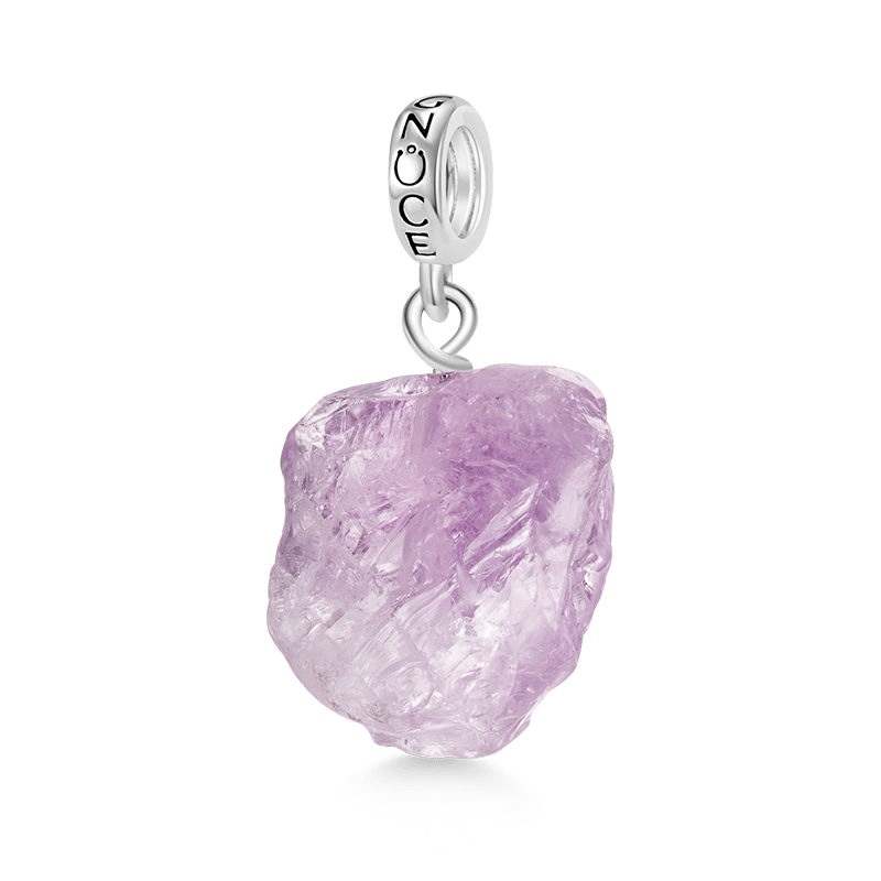 Gnoce Amethyst Raw Stone Pendant Dangle Charm_1