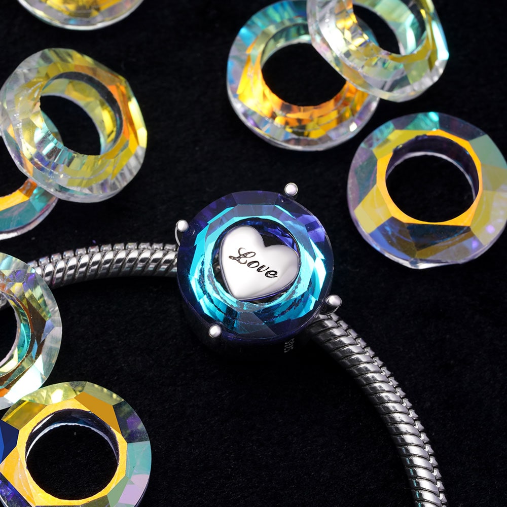 Gnoce Crystal Round Love Heart Charm_3