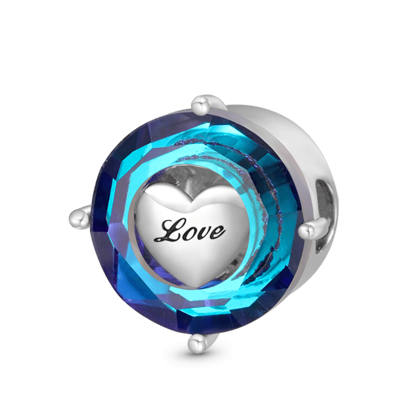Gnoce Crystal Round Love Heart Charm_1
