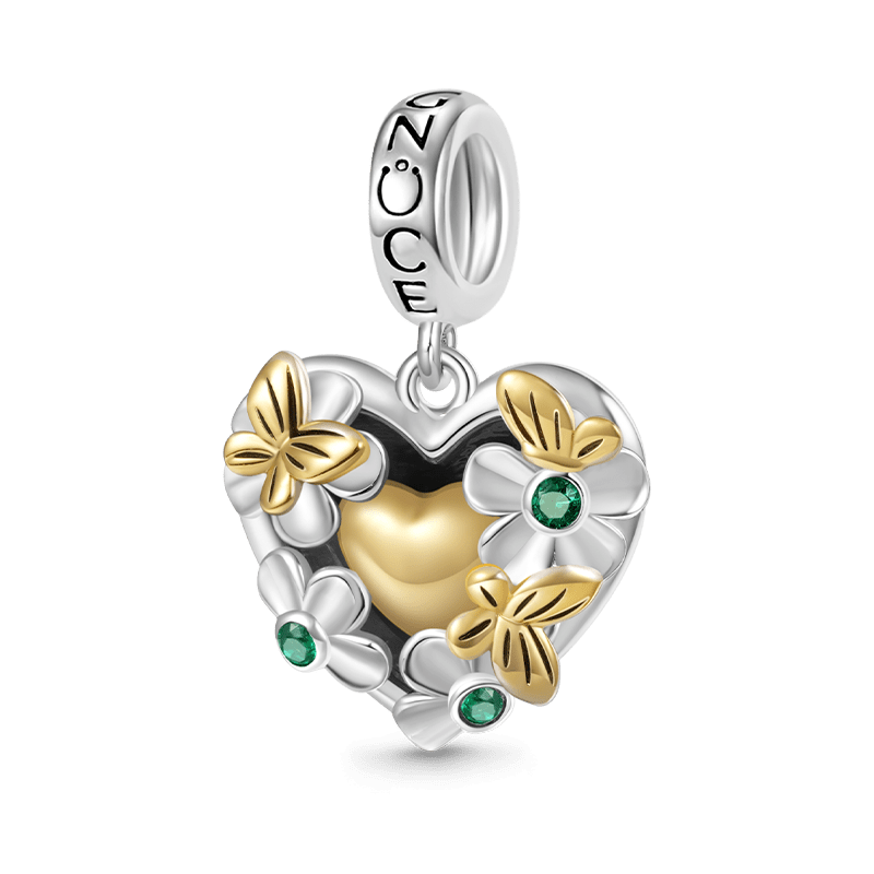 Gnoce "Shine You Light" Butterfly Love Flower Pendant Dangle Charm_1