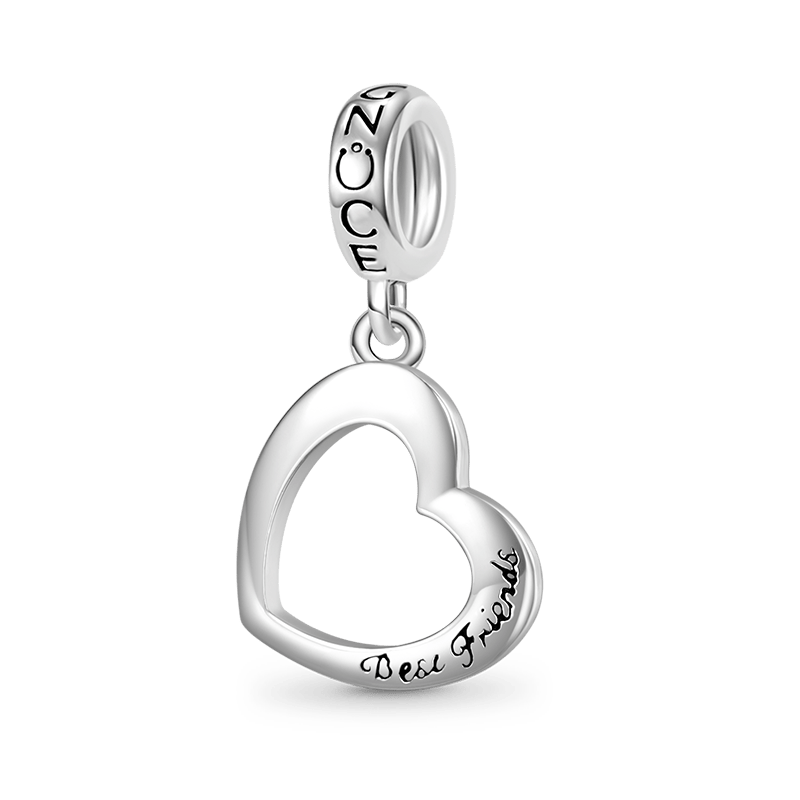 Gnoce Best Friends Heart Pendant Dangle Charm_3