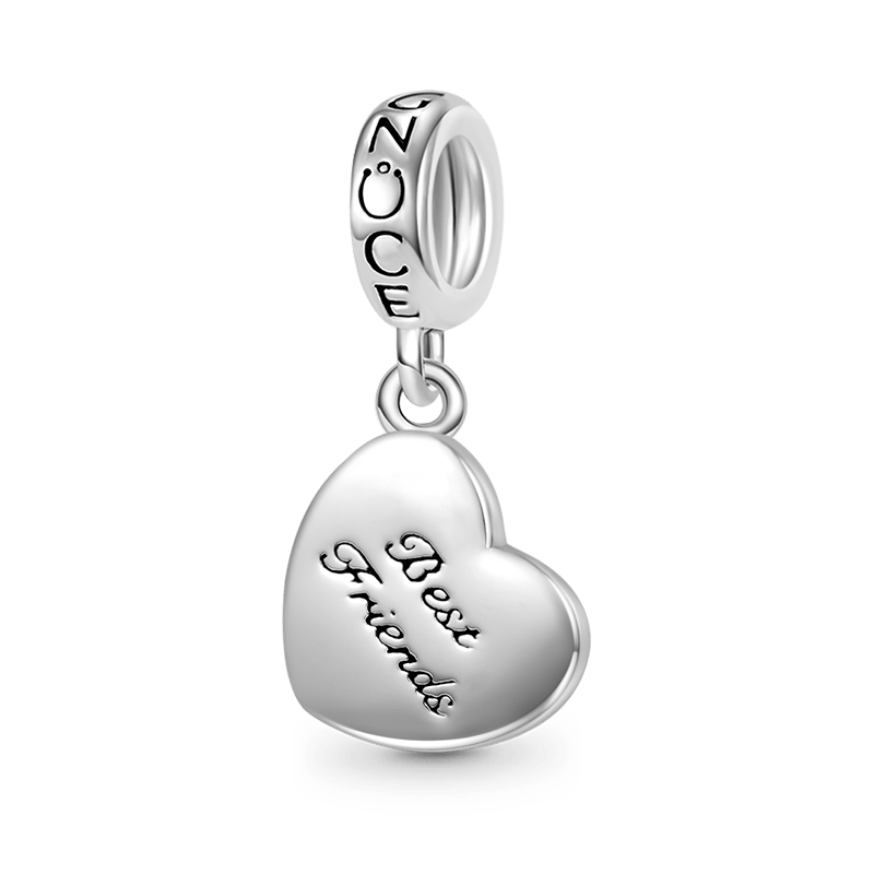 Gnoce Best Friends Heart Pendant Dangle Charm_2