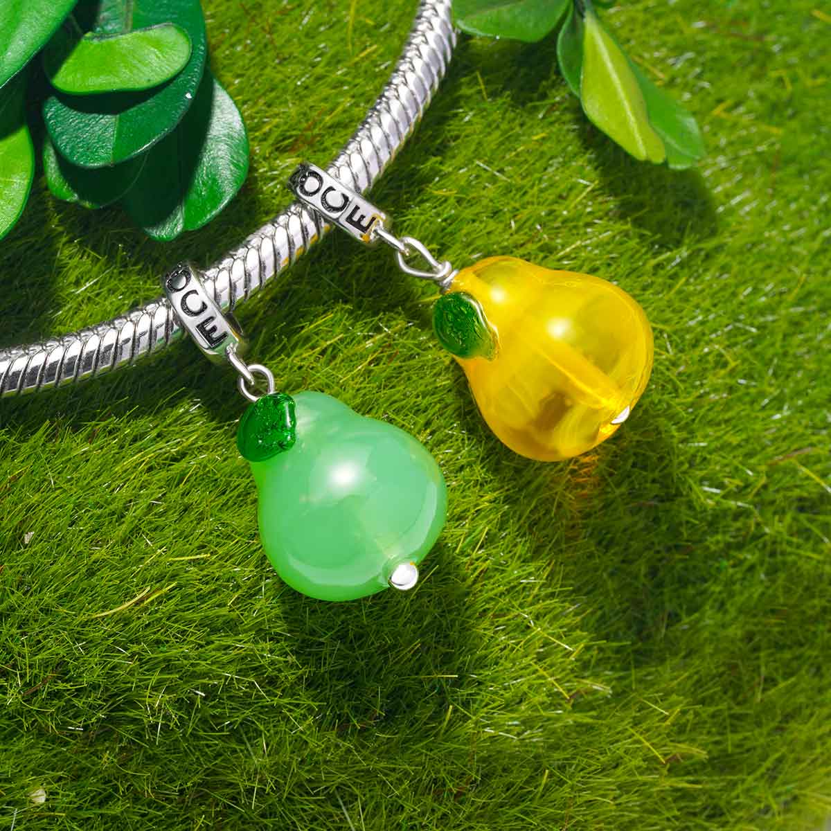 Gnoce Fruit Orange Pear Pendant Dangle Charm_3