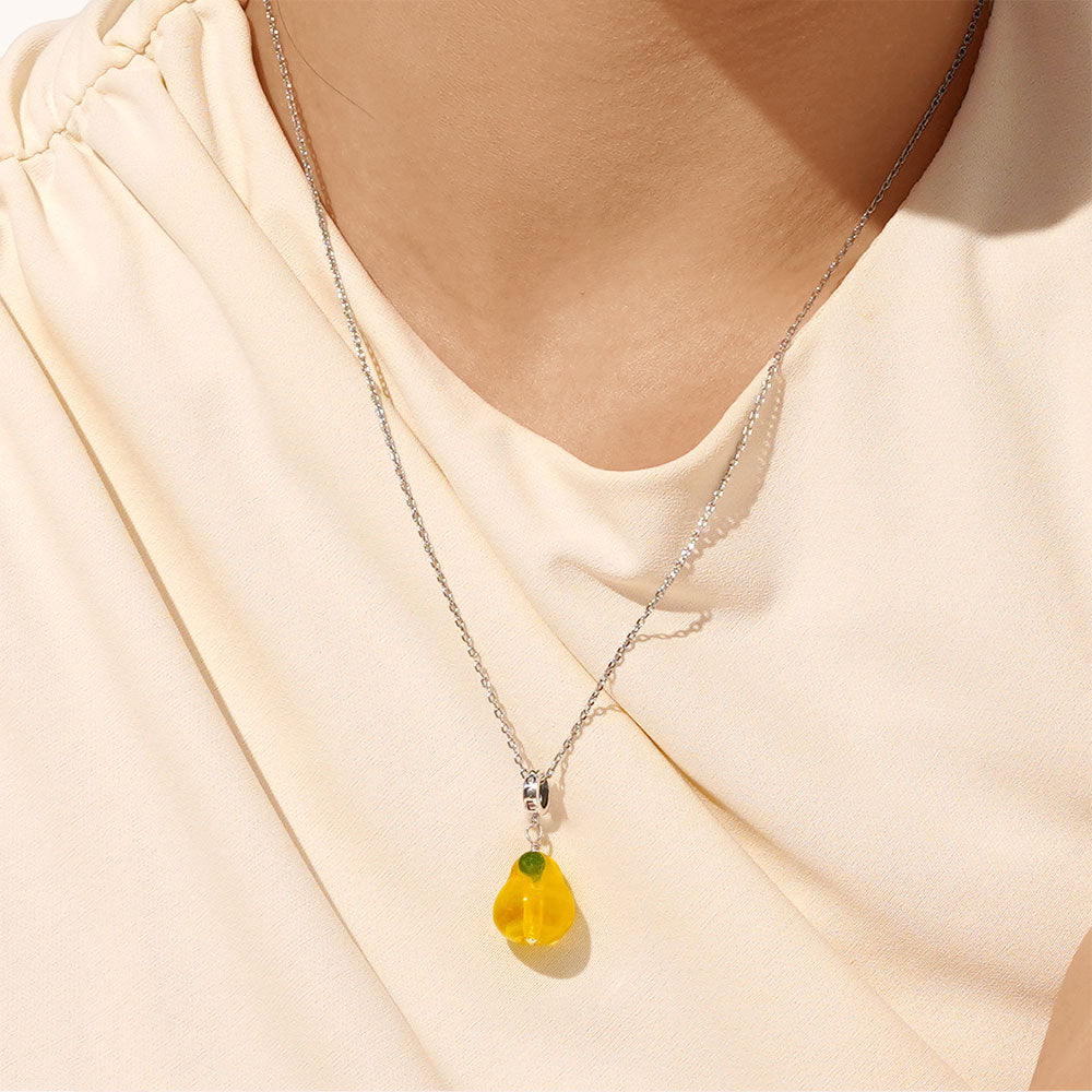 Gnoce Fruit Orange Pear Pendant Dangle Charm_5