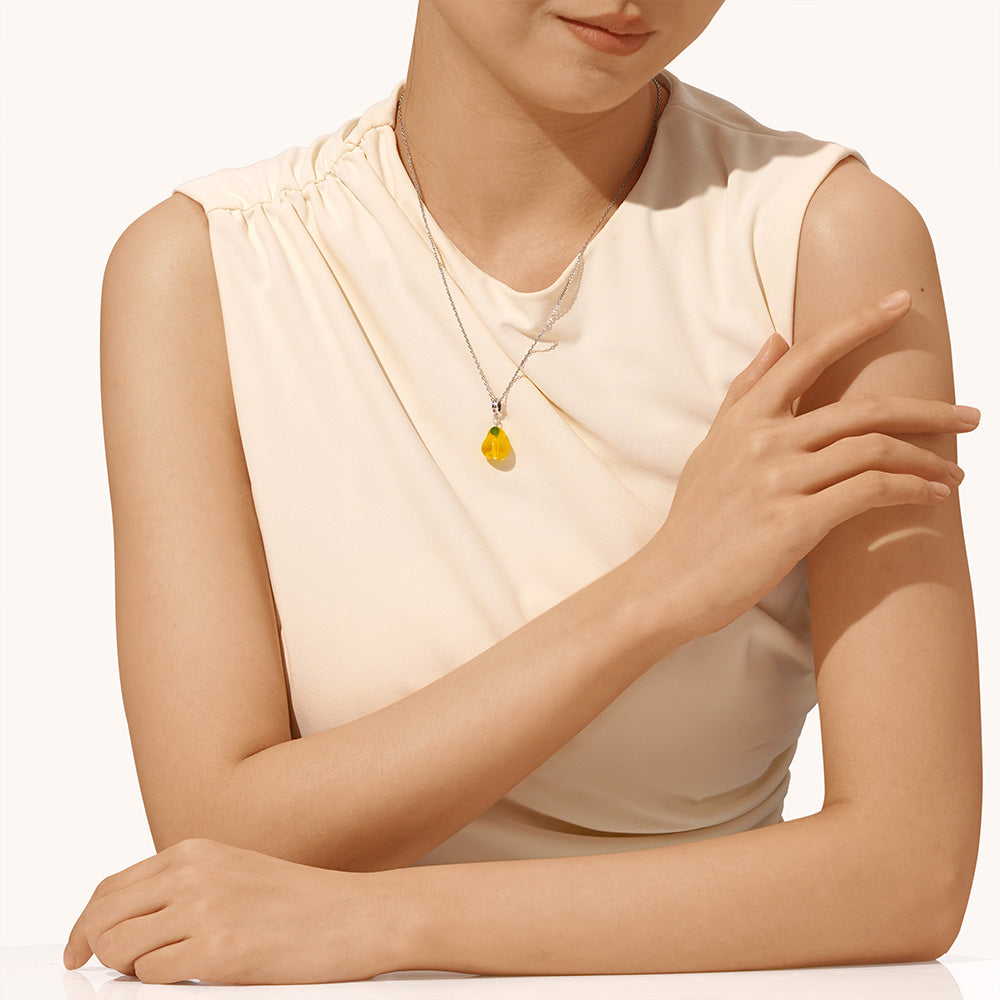 Gnoce Fruit Orange Pear Pendant Dangle Charm_4