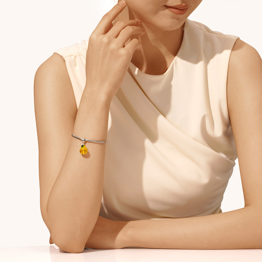 Gnoce Fruit Orange Pear Pendant Dangle Charm_6