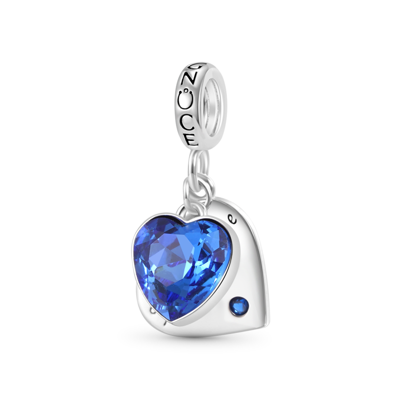 Gnoce “To me you are the world” Love Heart Pendant Dangle Charm_2