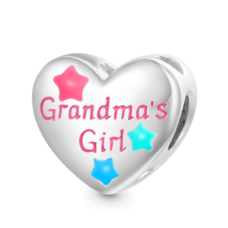 Gnoce Grandma's Girl Lettering Heart Charm_1