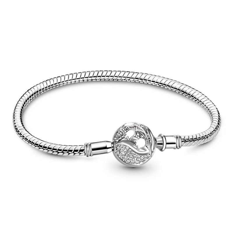 Gnoce Lily Flower Ball Basic Snake Chain Bracelet_1