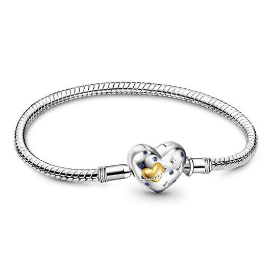 Gnoce Yellow Heart Basic Snake Chain Bracelet Platinum-plated Silver Blend_1