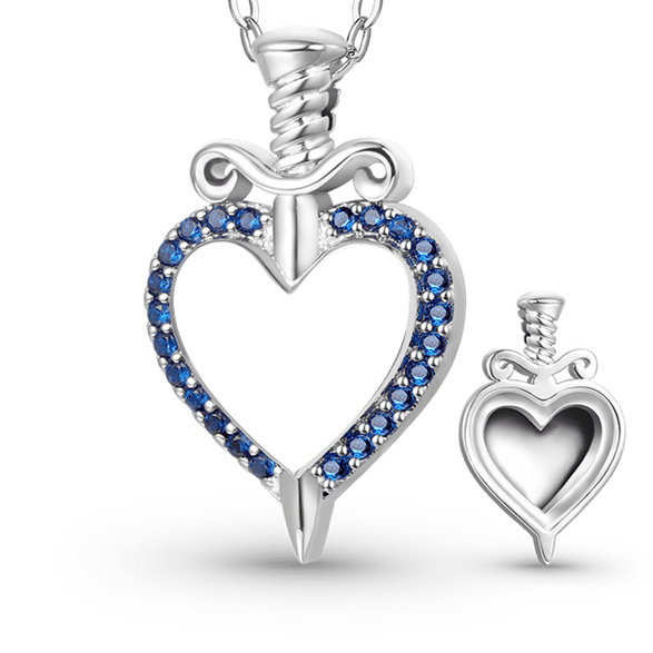 Gnoce Engravable Screws Drive Into Love Heart Necklace