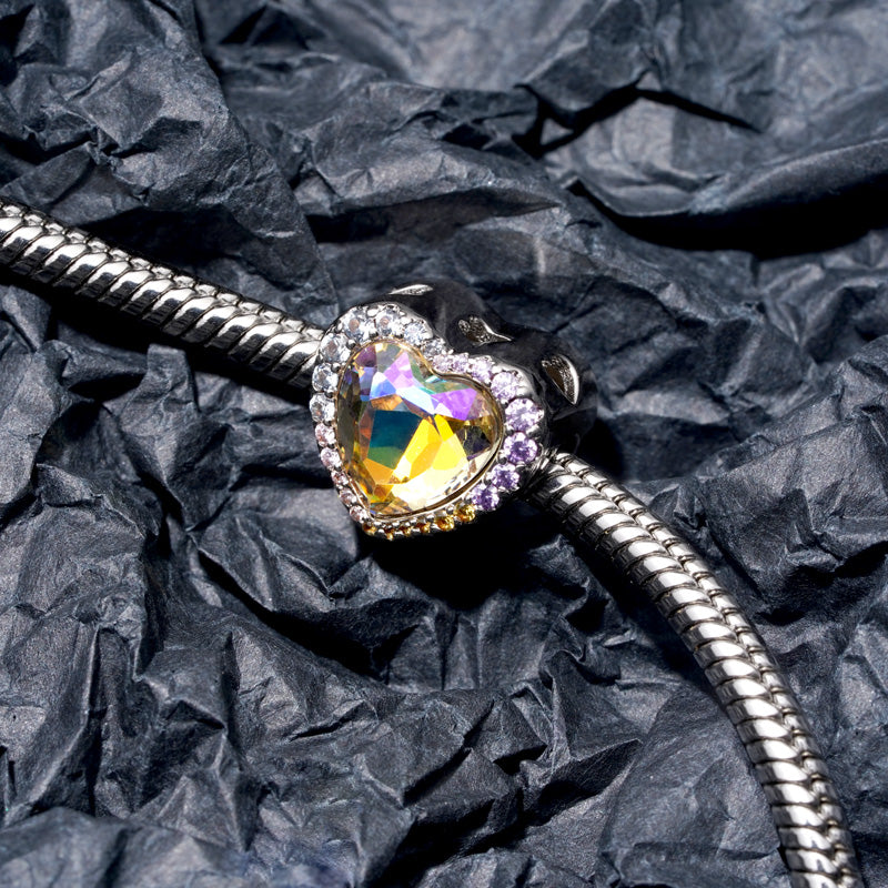 Gnoce Sparkling Personalized Photo Heart Charm_3