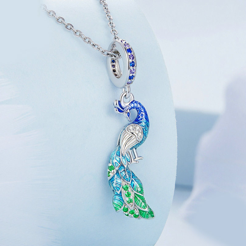 Gnoce Peacock Pendant Dangle Charm_2