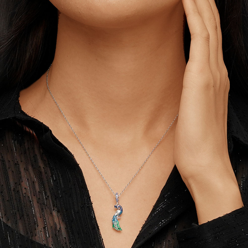 Gnoce Peacock Pendant Dangle Charm_4