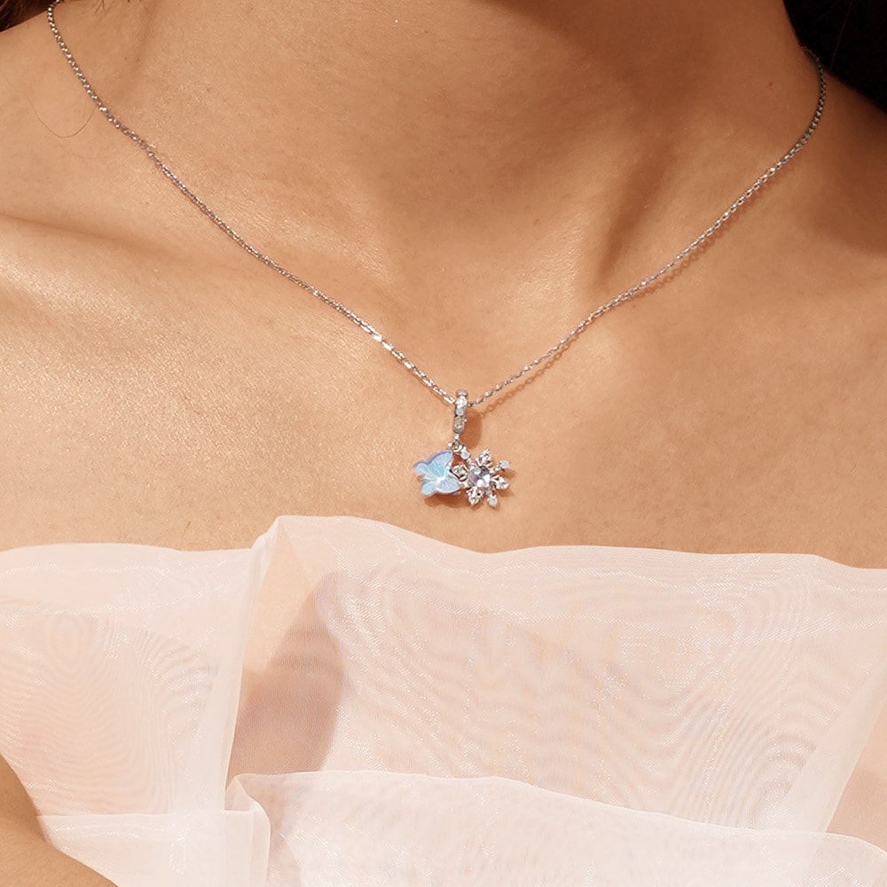 Gnoce Christmas Snow Butterfly Pendant Dangle Charm_5