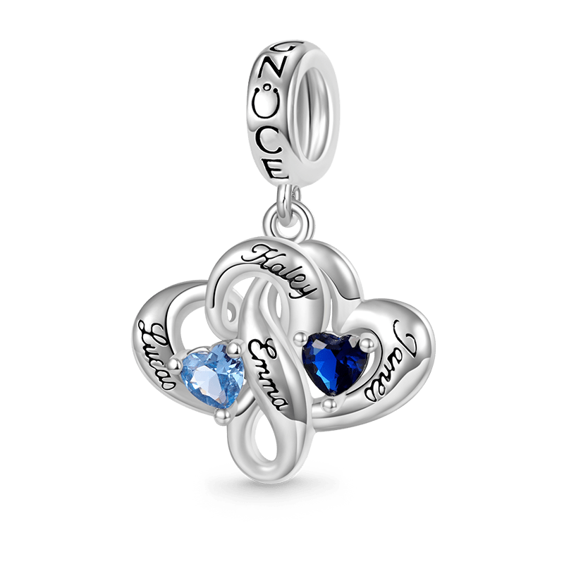 Gnoce Family Love Heart Engravable Pendant Dangle Charm_1
