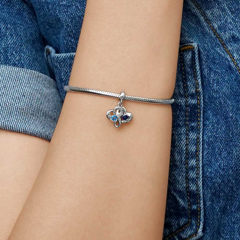 Gnoce Family Love Heart Engravable Pendant Dangle Charm_6