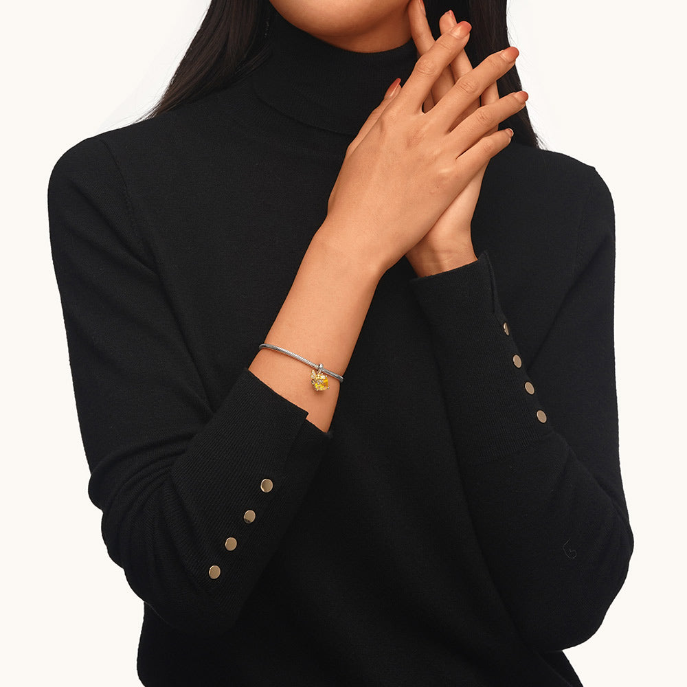 Gnoce Honey Bee Square Pendant Dangle Charm_4