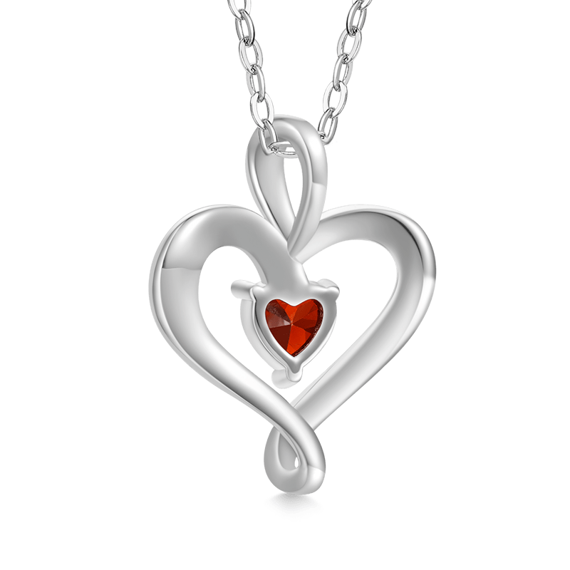 Gnoce Birthstone Heart Personalized Necklace_3