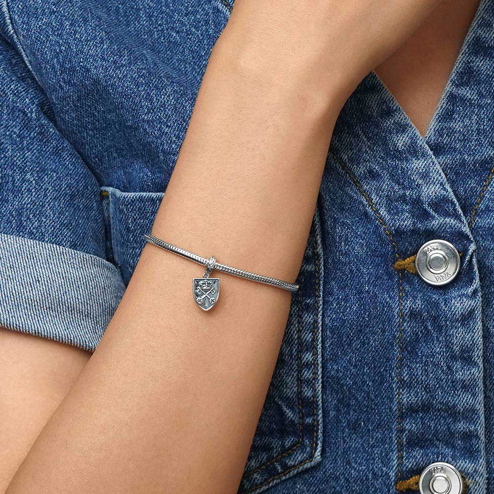 Gnoce Engravable Cross Key Shield Pendant Dangle Charm_4