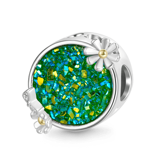 Gnoce "you are my sunshine" Green Daisy Butterfly Charm_1