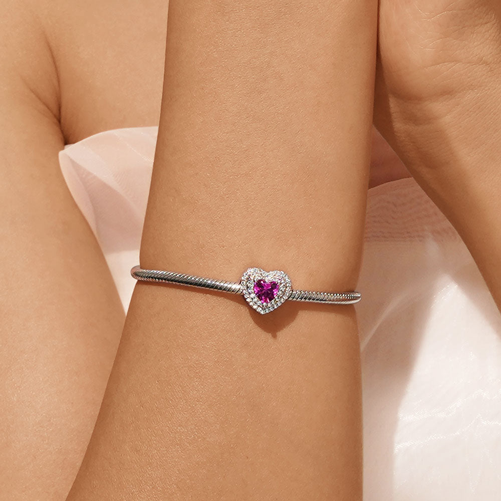 Gnoce Heart Birthstone Engravable Name Charm_5