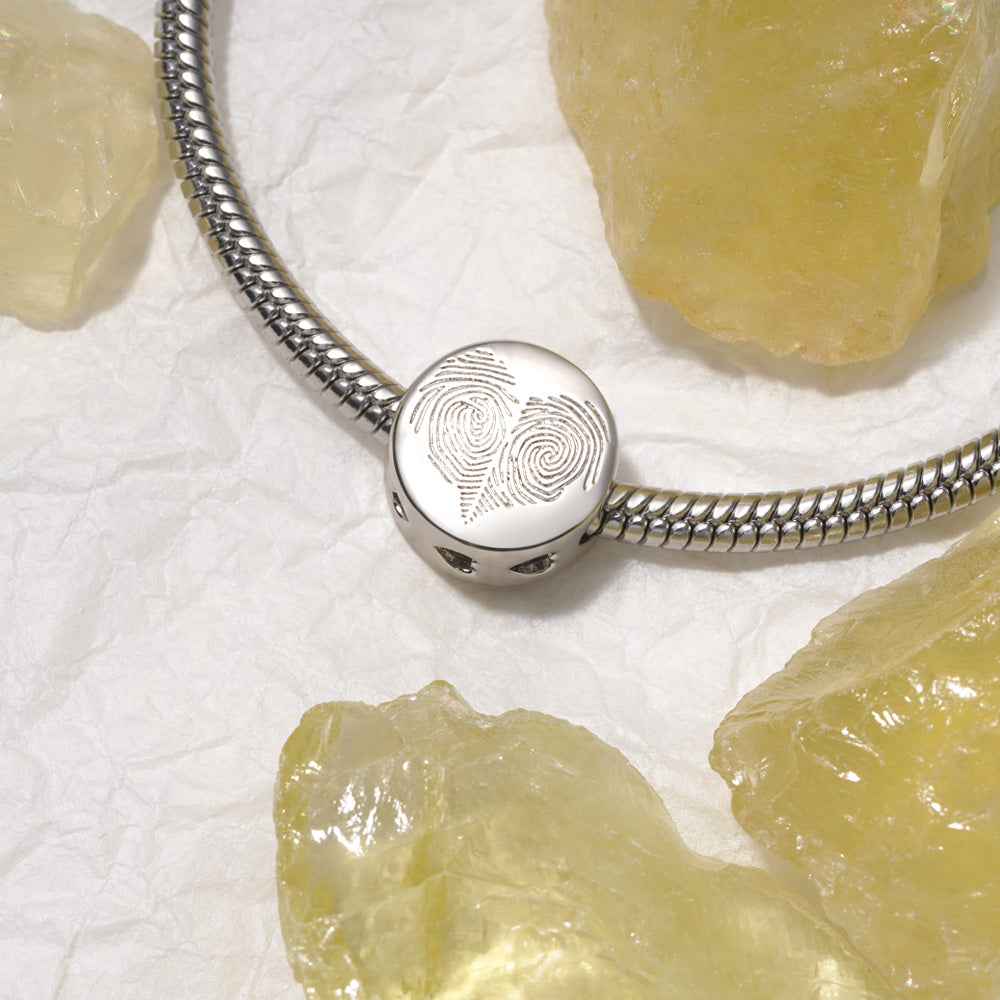 Gnoce Engravable Love Heart Fingerprint Charm_5