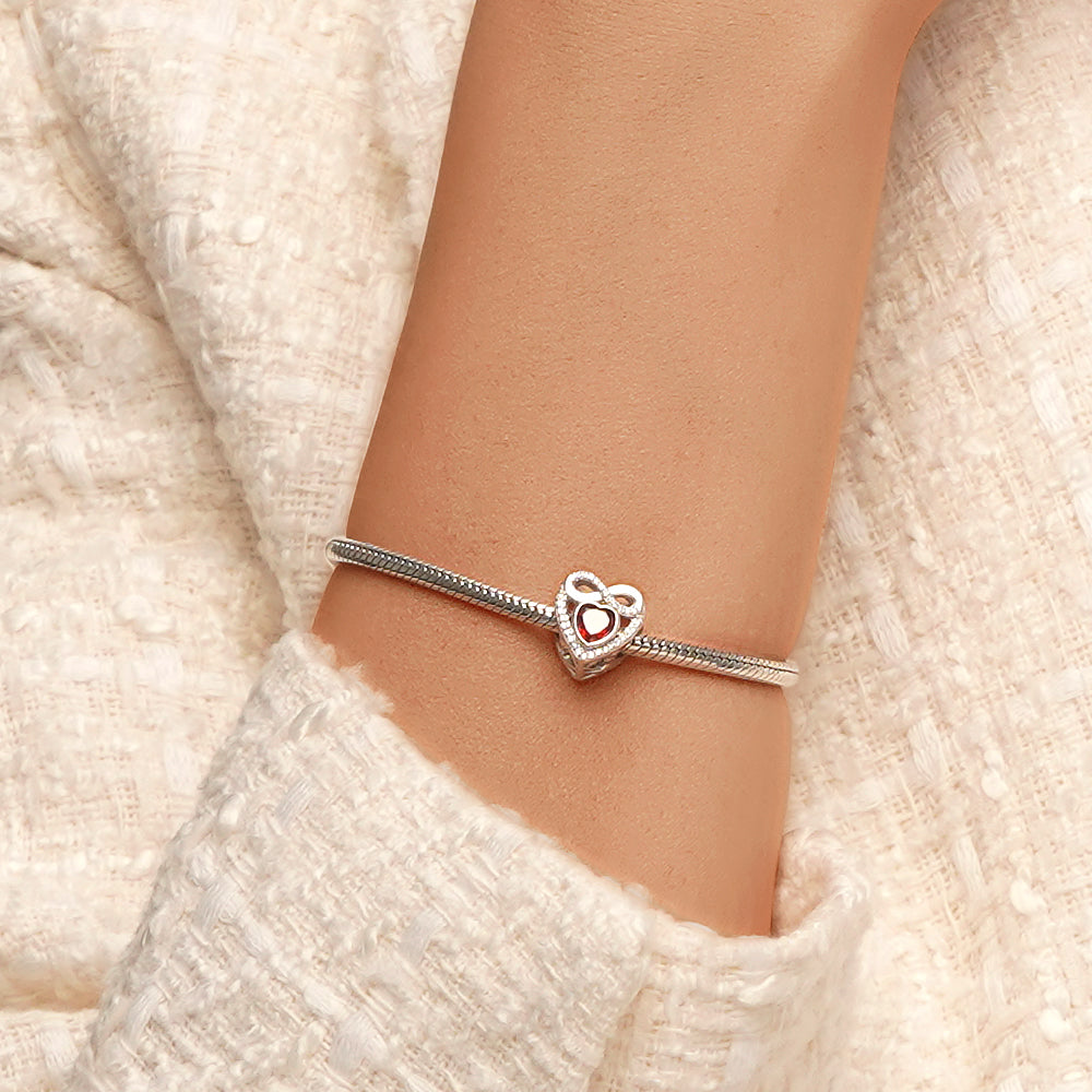 Gnoce Infinite Love Heart Birthstone Charm_5