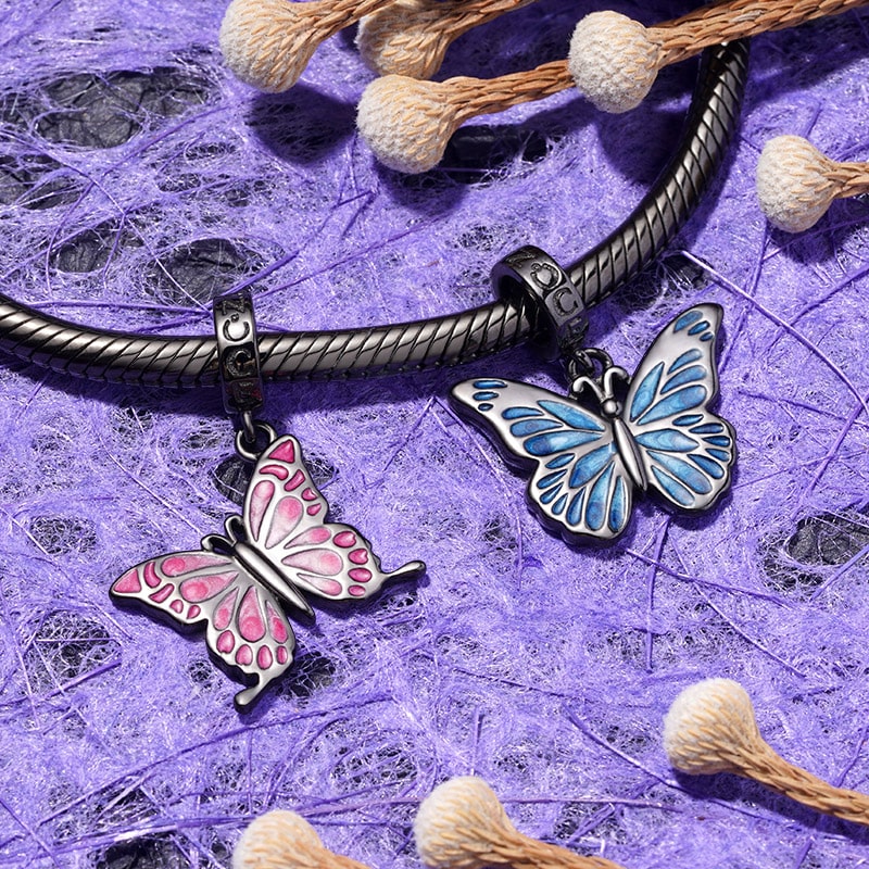 Gnoce Insect Series Red Butterfly Pendant Dangle Charm_3