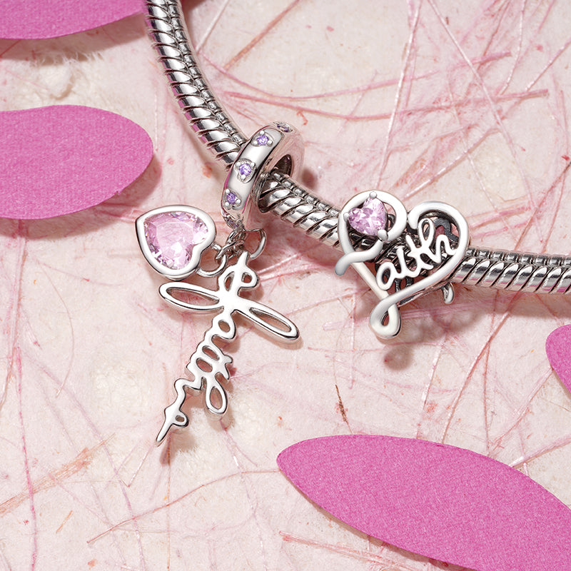 Gnoce Pink Heart Faith Charm_4