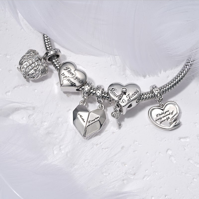 Gnoce "I held you every second of your life" Hug Heart Charm_3