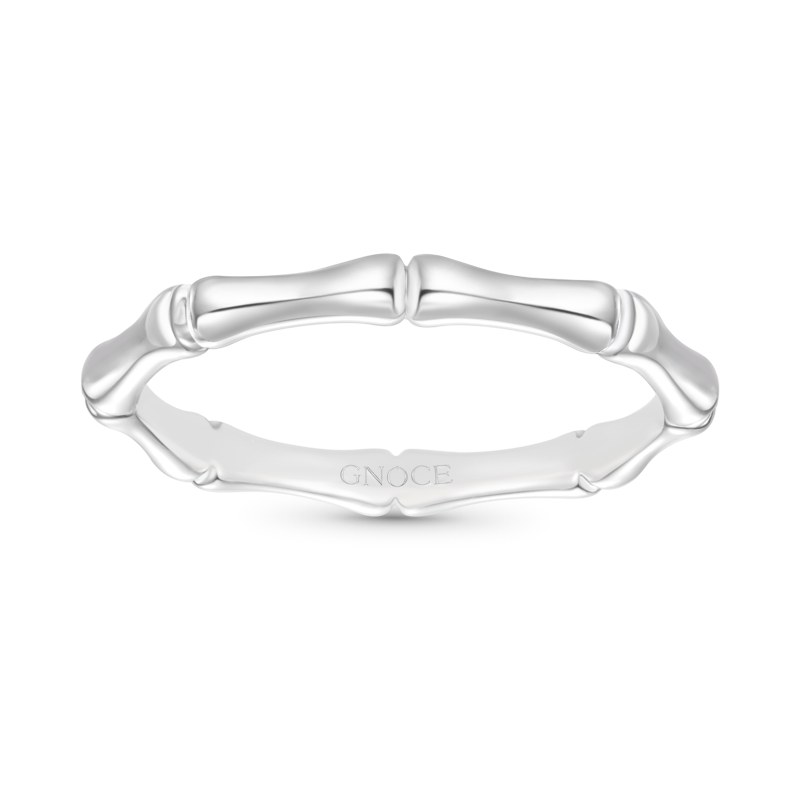 Gnoce Silver Minimalist Bamboo Ring_1
