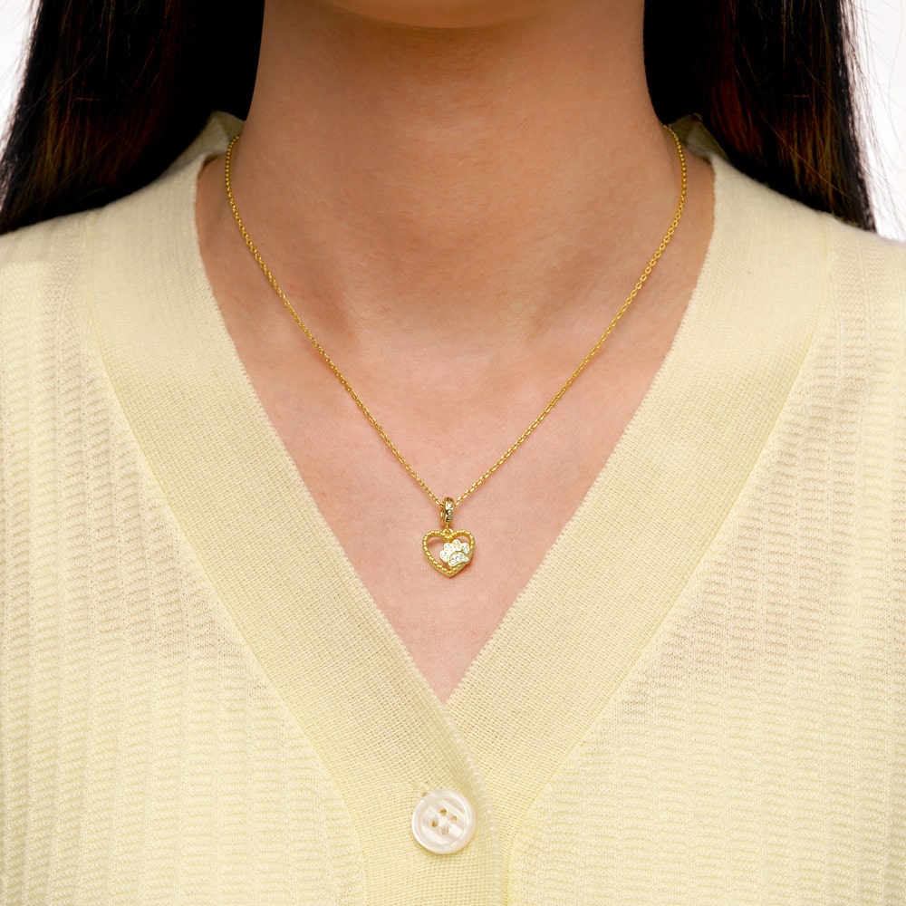 Gnoce Love Heart Dog Claw Pendant Dangle Charm_4