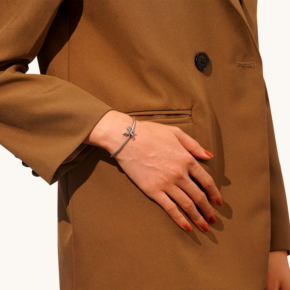 Gnoce Purple Butterfly With Pear-shaped CZ Charm_4