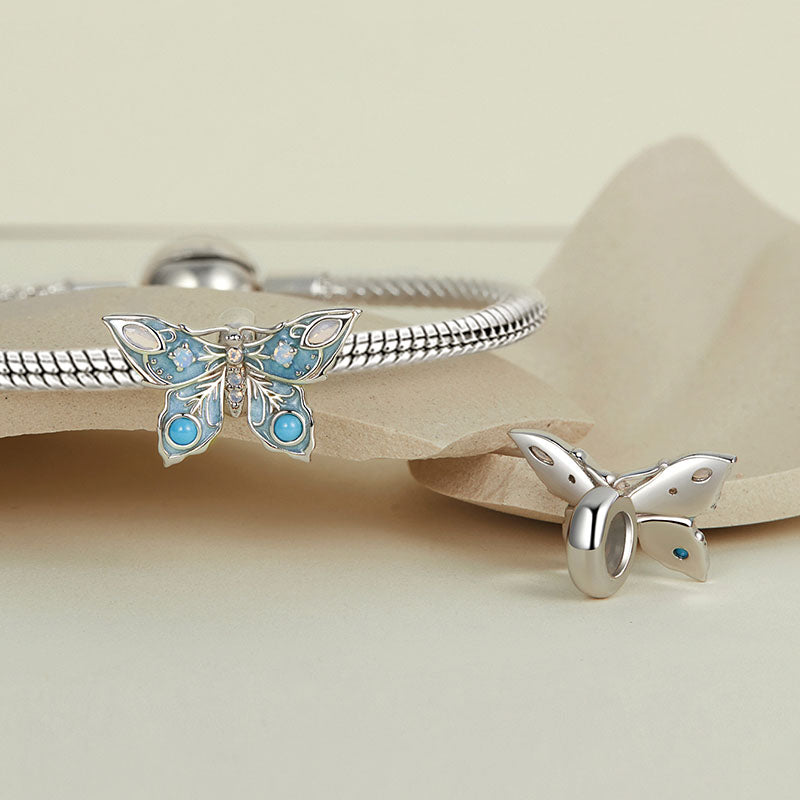 Gnoce Blue Vintage Butterfly Stopper Charm_3