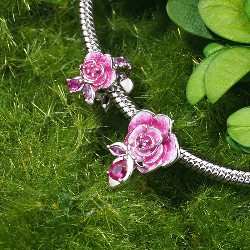 Gnoce Pink Roses Stopper Charm_3