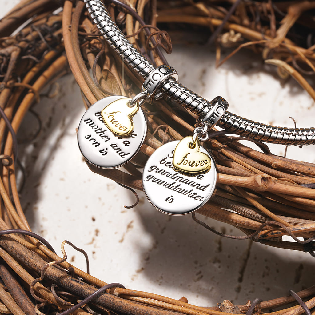 Gnoce "The love between a mother and son is forever" Heart Pendant Dangle Charm_3