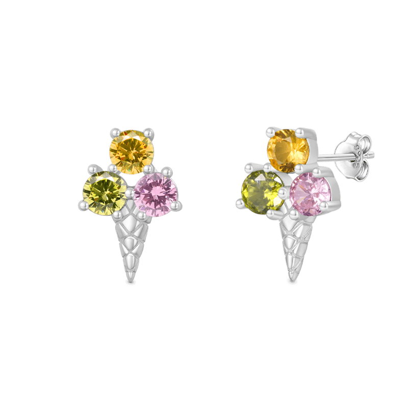 Gnoce Ice Cream Cone Stud Earrings_2