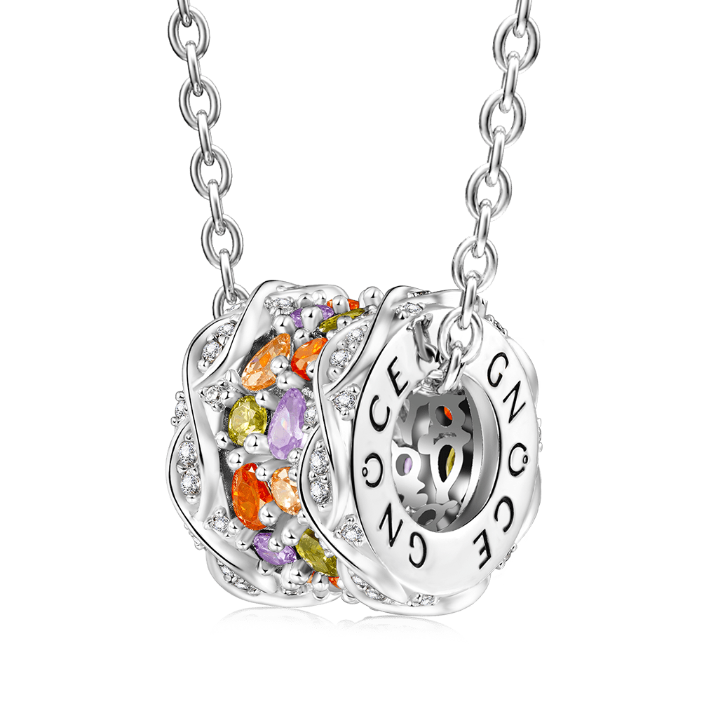 Gnoce Colorful Gemstone Infinite Love Pendant Necklace_1