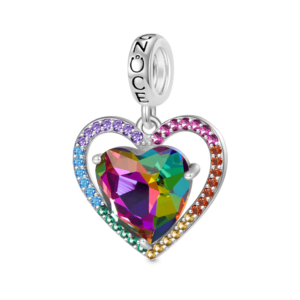 Gnoce Colorful Love Heart Pendant Dangle Charm_1