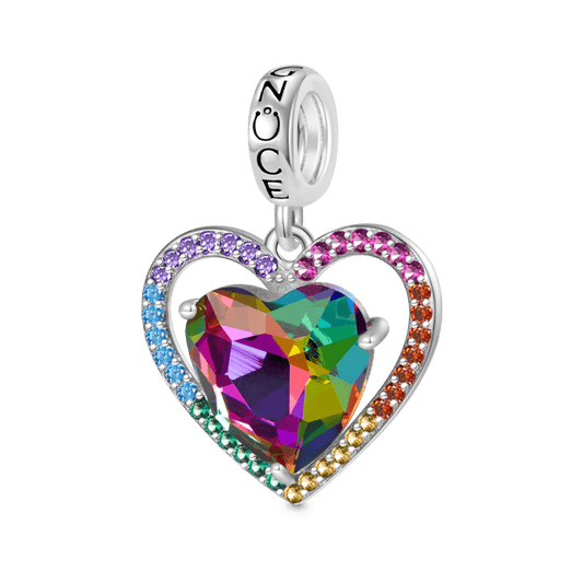 Gnoce Colorful Love Heart Pendant Dangle Charm_1