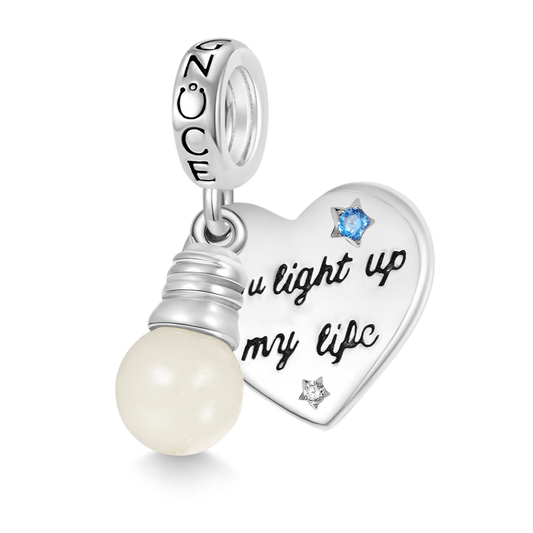 Gnoce "You light up my life" Light Bulb Glow-in-the-Dark Pendant Dangle Charm_2