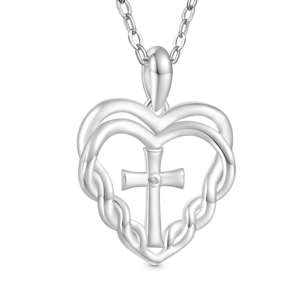 Gnoce Elegant Cross Heart Necklace_2
