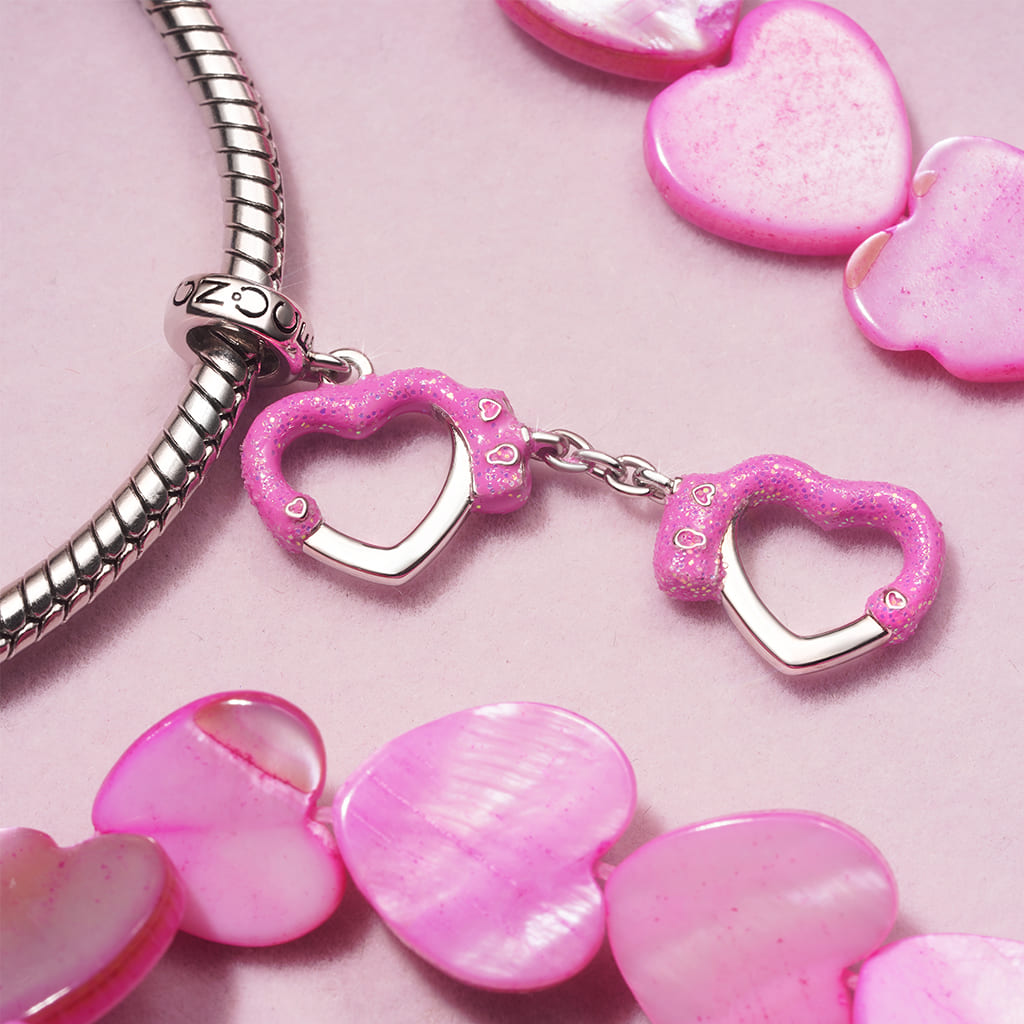 Gnoce Pink Love Handcuffs Pendant Dangle Charm_3