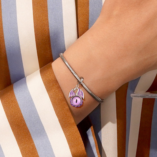 Gnoce Vintage Purple Dragon Eye Pendant Dangle Charm_6