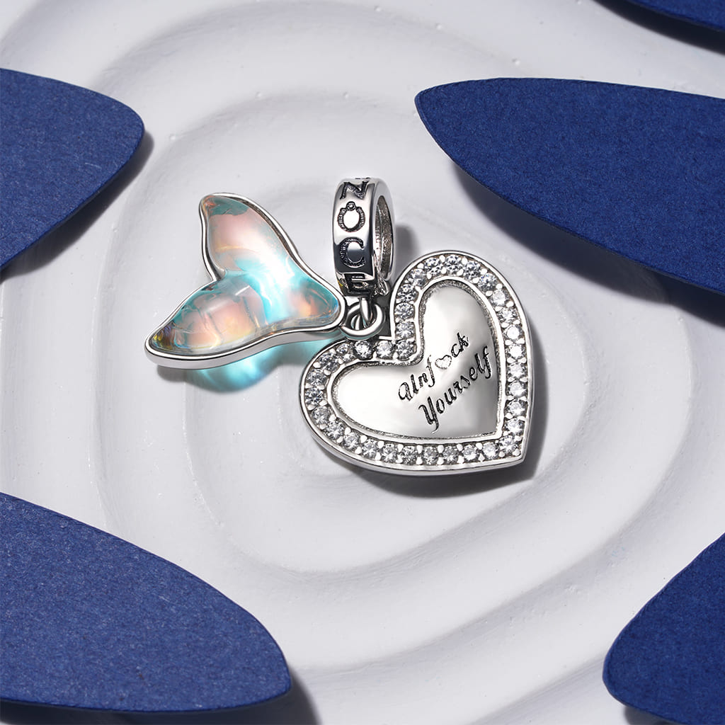 Gnoce "Unfack yourself" Love Fish Tail Pendant Dangle Charm_3