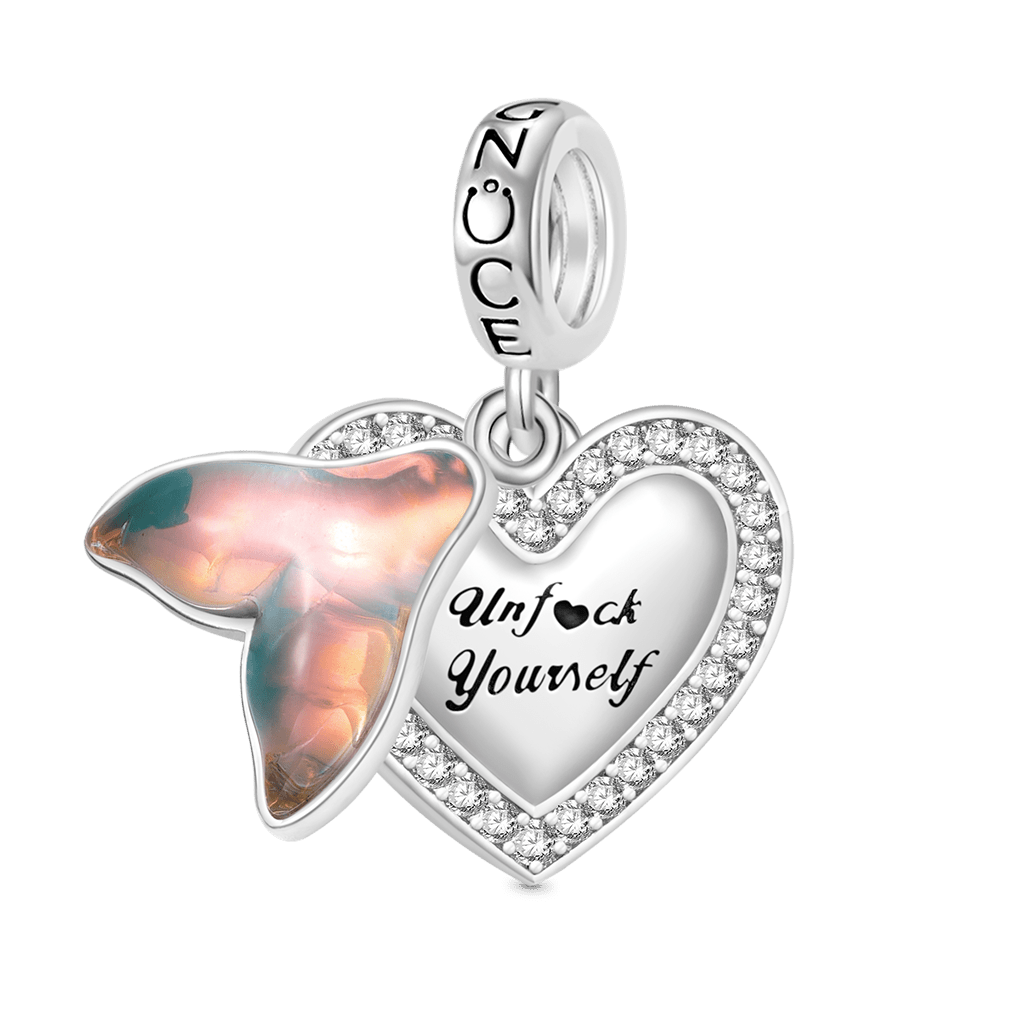 Gnoce "Unfack yourself" Love Fish Tail Pendant Dangle Charm_1